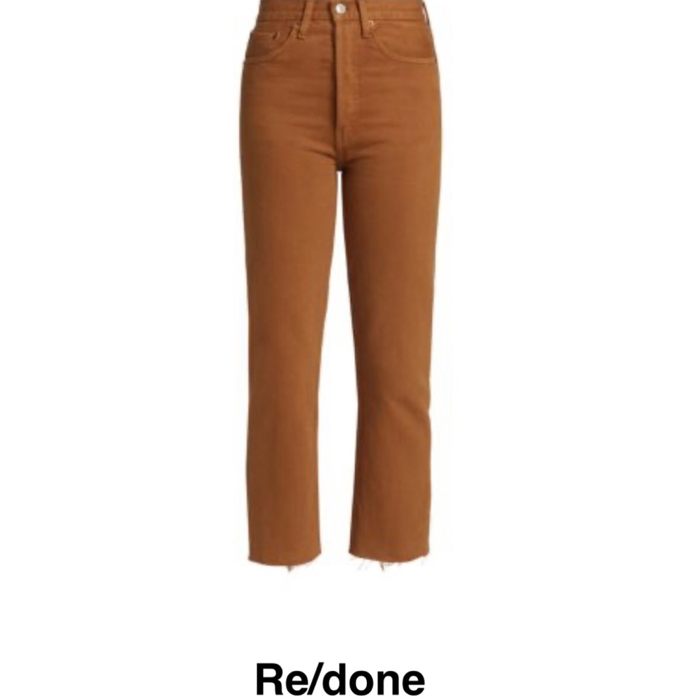 Re/done ultra high rise stove pipe denim